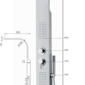 Colonna Doccia 4001 sospesa in acciaio inox
