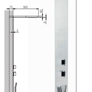 Colonna Doccia 4003 sospesa in acciaio inox