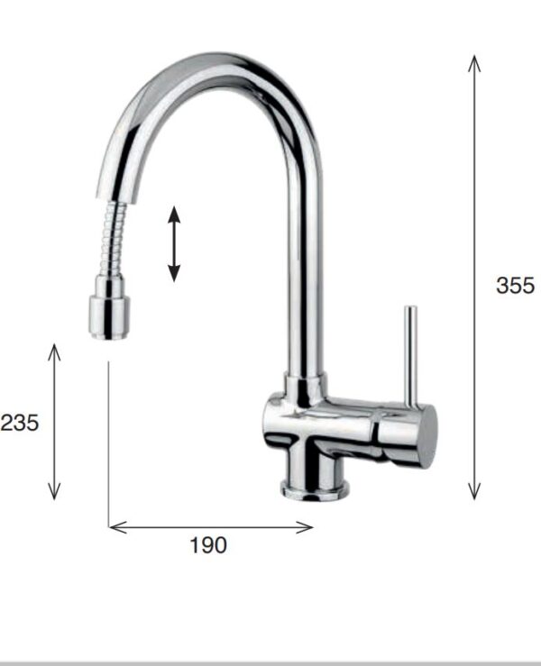 Rubinetto cucina serie Saturno