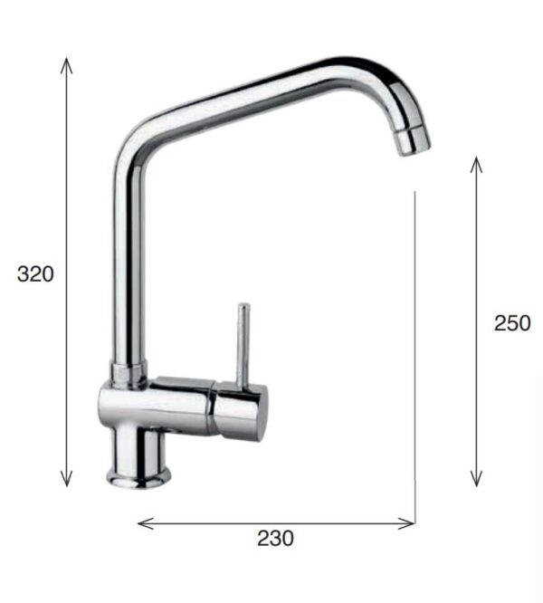 Rubinetto cucina serie Saturno