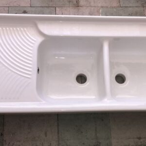 Lavello 120 2 vasche con gocciolatoio in ceramica