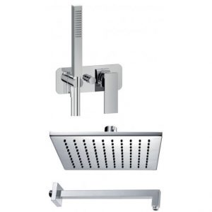 Kit MyShower completo di soffione MonAmour, braccio quadrato, Ib box e parte esterna - IB RUBINETTERIE