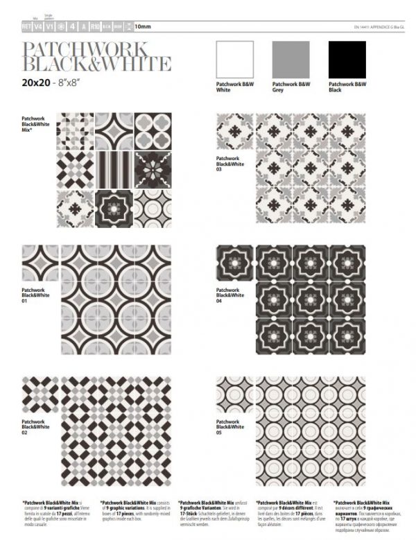 Patchwork B&W Black 20x20 - immagine 3