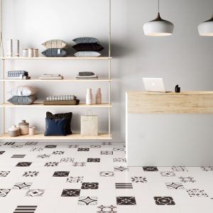 Patchwork B&W White 20x20