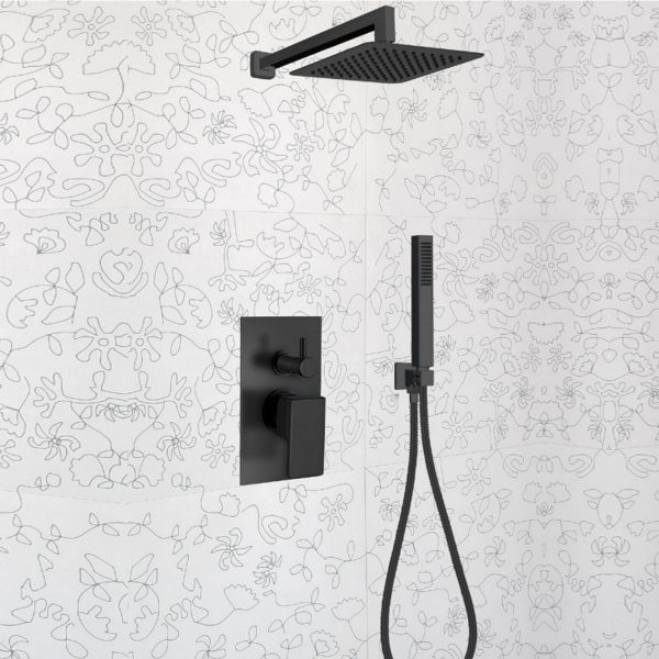 Serie rubinetteria Square nero opaco