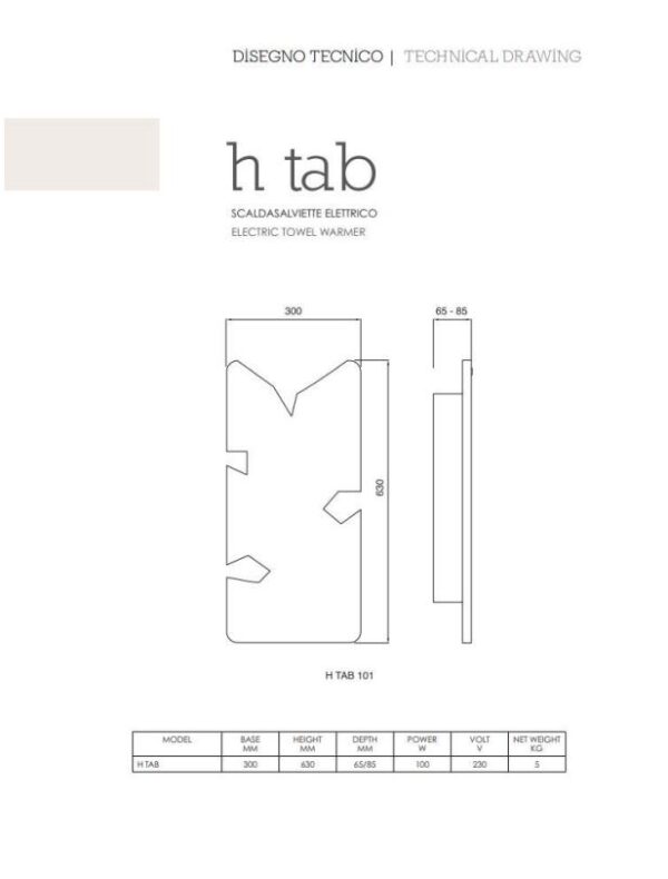 Termoarredi Elettrici H Tab 101 - immagine 7