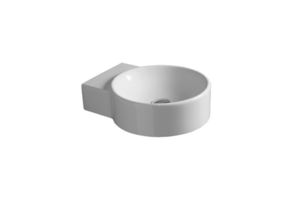 Lavabo tondo sospeso predisposto monoforo Flow ( FL14 ) 40X49,5 CM Simas - immagine 2