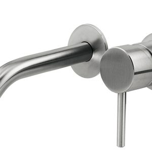 Lavabo Parte esterna del miscelatore lavabo incasso a parete serie CleoSteel h 158 mm