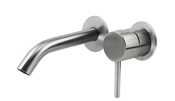 Lavabo Parte esterna del miscelatore lavabo incasso a parete serie CleoSteel h 158 mm