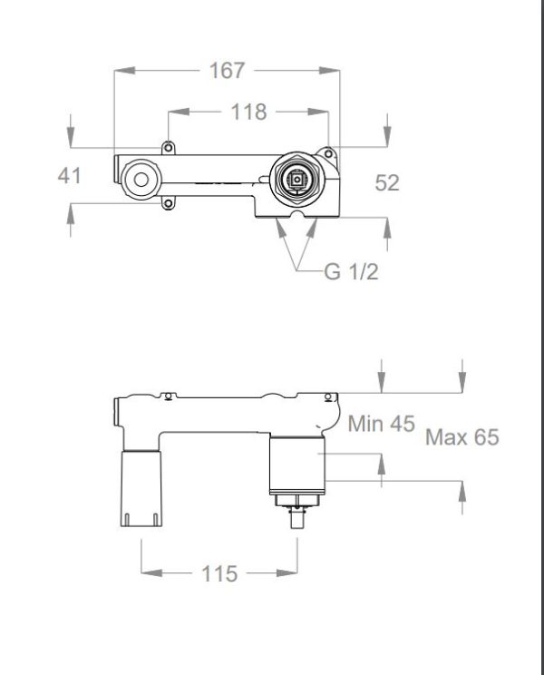 Lavabo Parte esterna del miscelatore lavabo incasso a parete serie CleoSteel h 158 mm - immagine 4