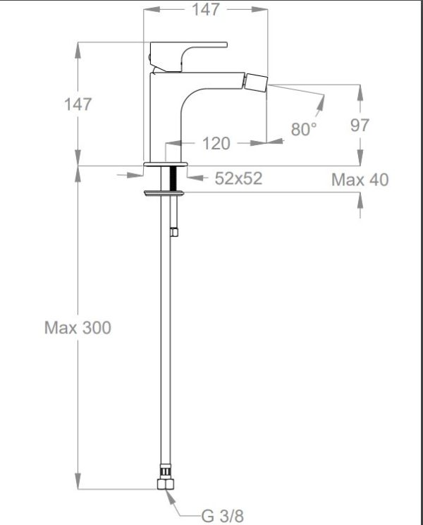 Miscelatore bidet senza scarico h150mm serie Daily - immagine 3