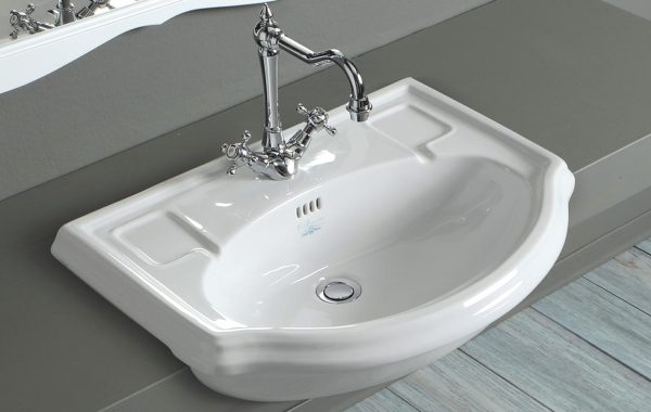 Lavabo Arcade semincasso monoforo (AR835 )cm 67X49 Simas - immagine 2
