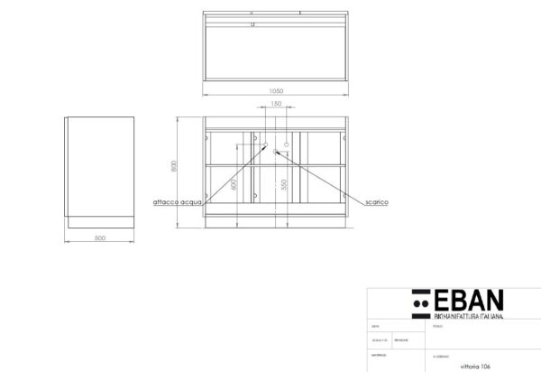 Mobile da bagno Vittoria cm 106 Eban - immagine 2