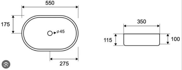 Lavabo da appoggio Jupiter Oro 550x350x115 mm Karag - immagine 3