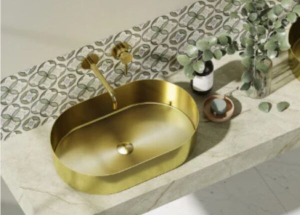 Lavabo da appoggio Jupiter Oro 550x350x115 mm Karag